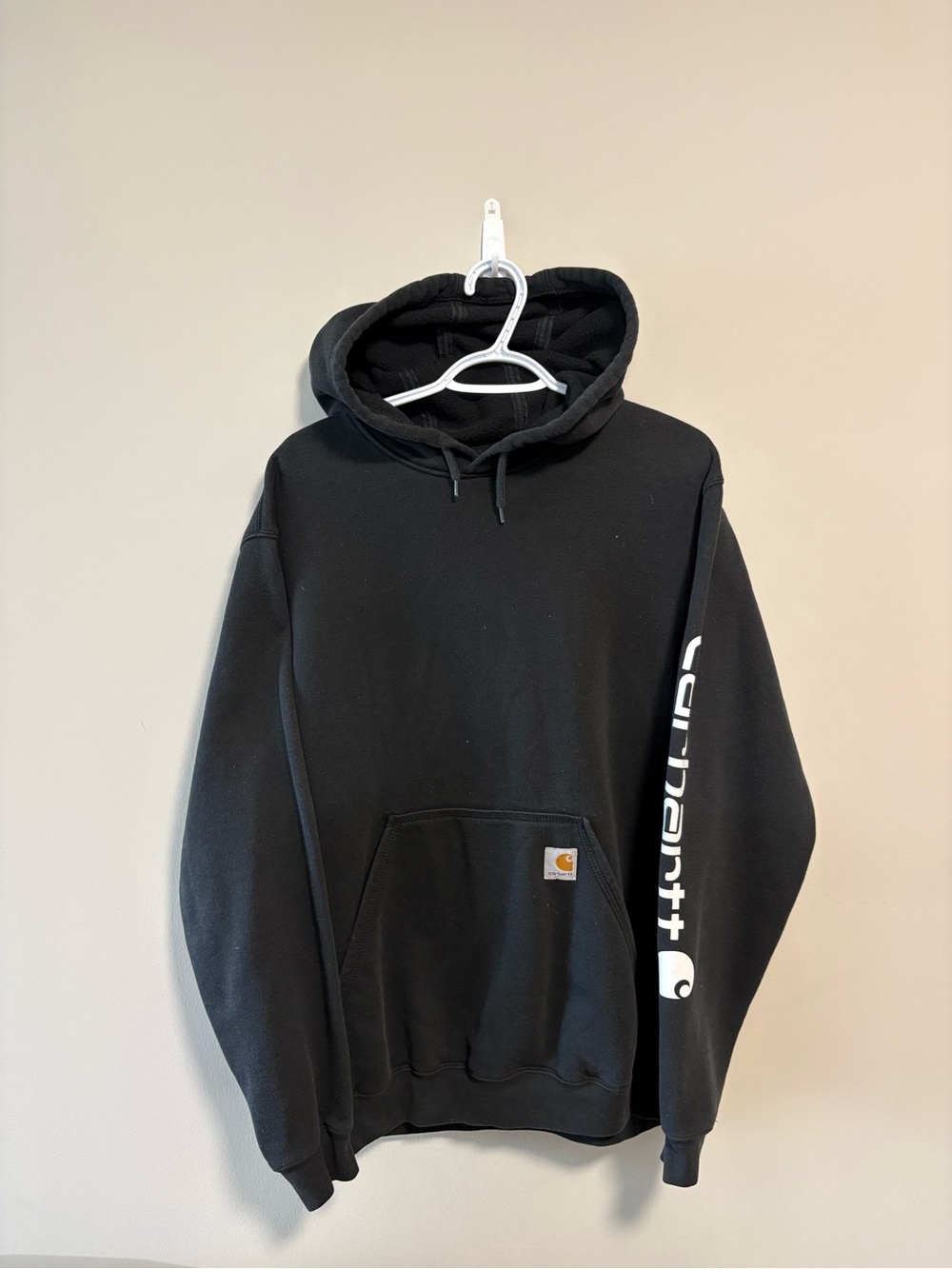 Carhartt Black Pullover Hoodie Sleeve Logo M